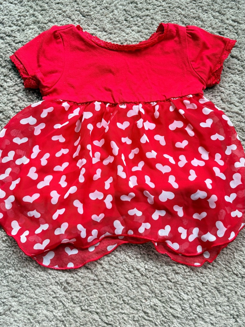 Fisher-Price Red Girls' Heart-Print Bubble Hem Dress